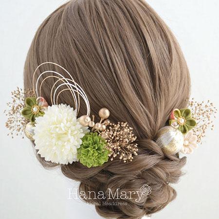 ニュークラシック 髪飾り 成人式 卒業式【緑】振袖 袴