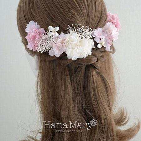 さくらとプリザの髪飾り 卒業式 成人式 七五三【ハーフアップに】袴 振袖 着物